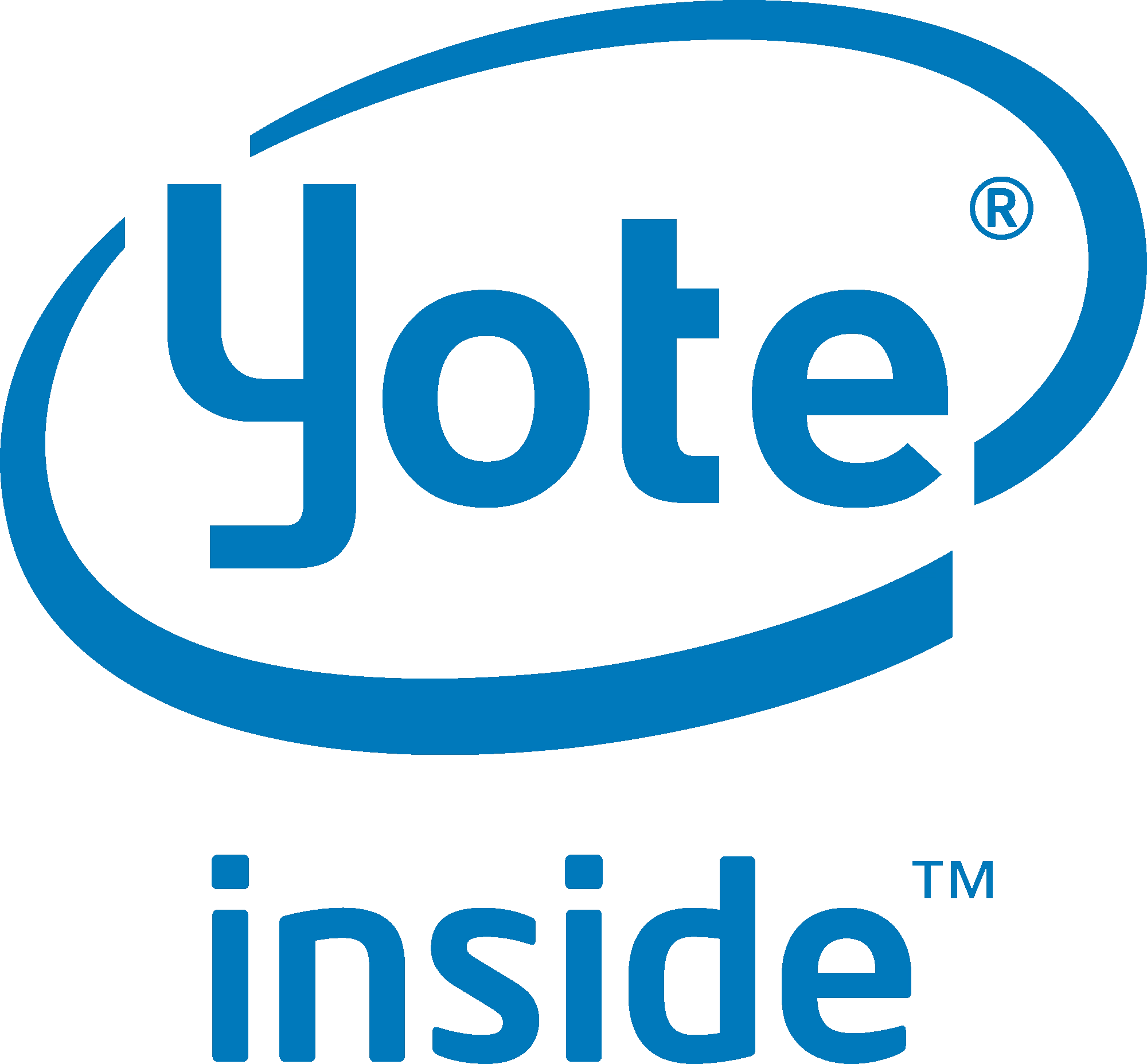 the intel inside (2006-2014 logo) edited to say yote inside