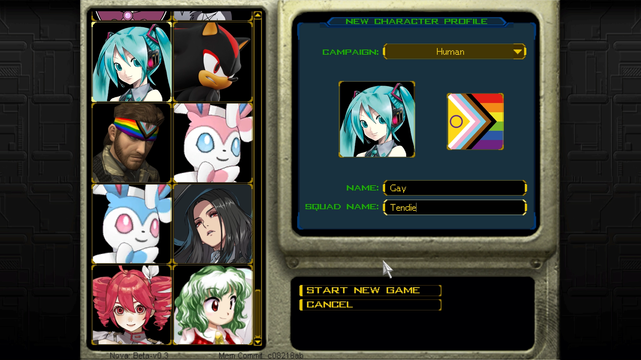 hatsune miku picture on a games profile picture selection screen
