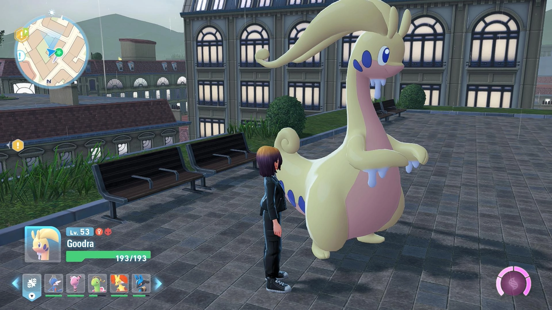 large alpha shiny goodra in pokemon legends za