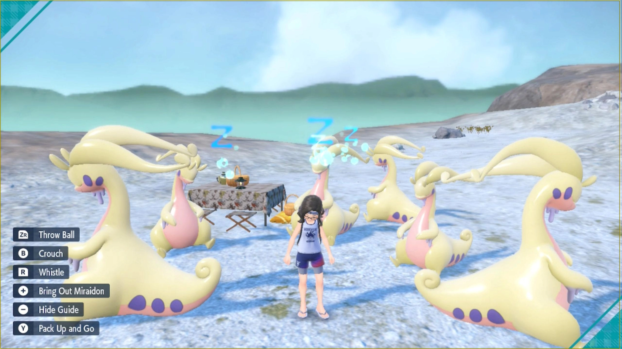 a full party of shiny goodras in pokemon violet