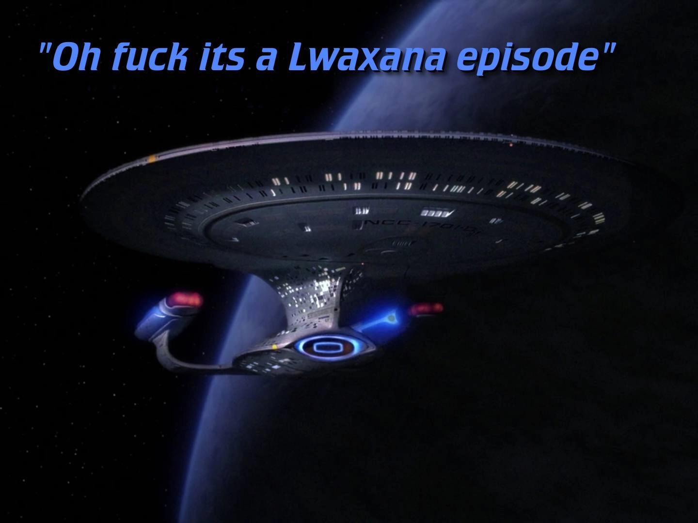 st tng title card: oh fuck its a lwaxana episode